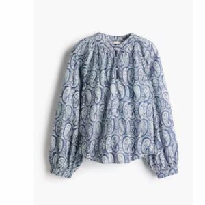 H&M Blue Paisley Print Blouse